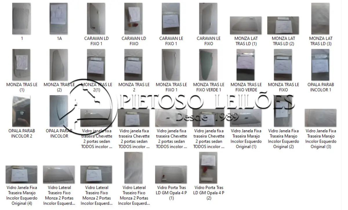 LOTE 005 - LOTE DE VIDROS AUTOMOTIVOS ANTIGOS