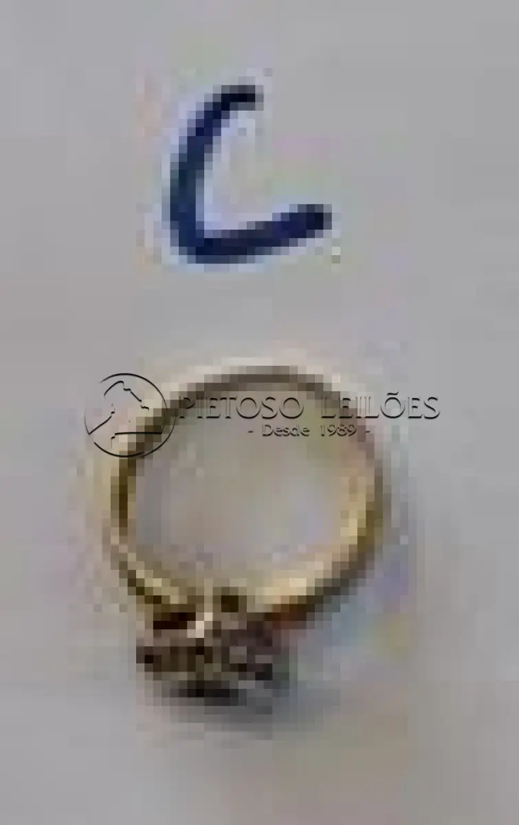 LOTE 129 - ANEL DE OURO COM PEDRA AZUL