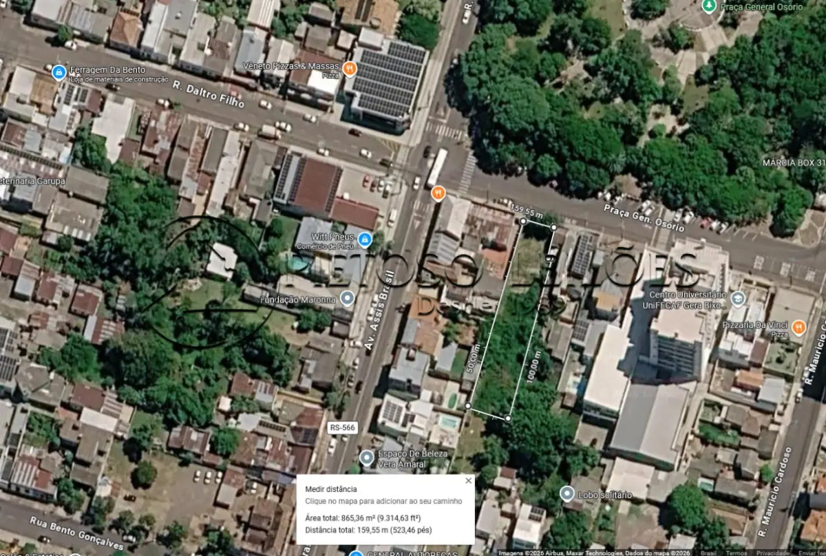 LOTE 001 - ALEGRETE/RS - TERRENO URBANO COM 660,00M² NA PRAÇA GENERAL OSÓRIO, BAIRRO CIDADE ALTA.