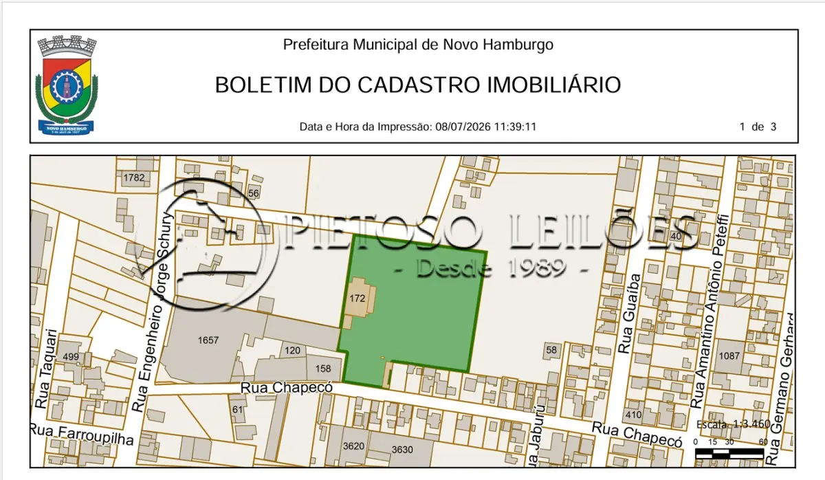 LOTE 505 - NOVO HAMBURGO/RS - IMÓVEL SITUADO NA RUA CHAPECÓ, Nº 72, BAIRRO SÃO JOSÉ.