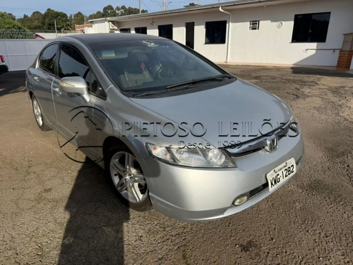 LOTE 012 - AUTOMÓVEL HONDA/CIVIC LXS FLEX, ANO/MODELO: 2007, PLACA: KWG1282