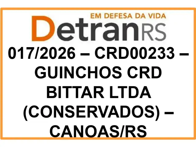CRD00233 – GUINCHOS CRD BITTAR LTDA (CONSERVADOS) – CANOAS/RS