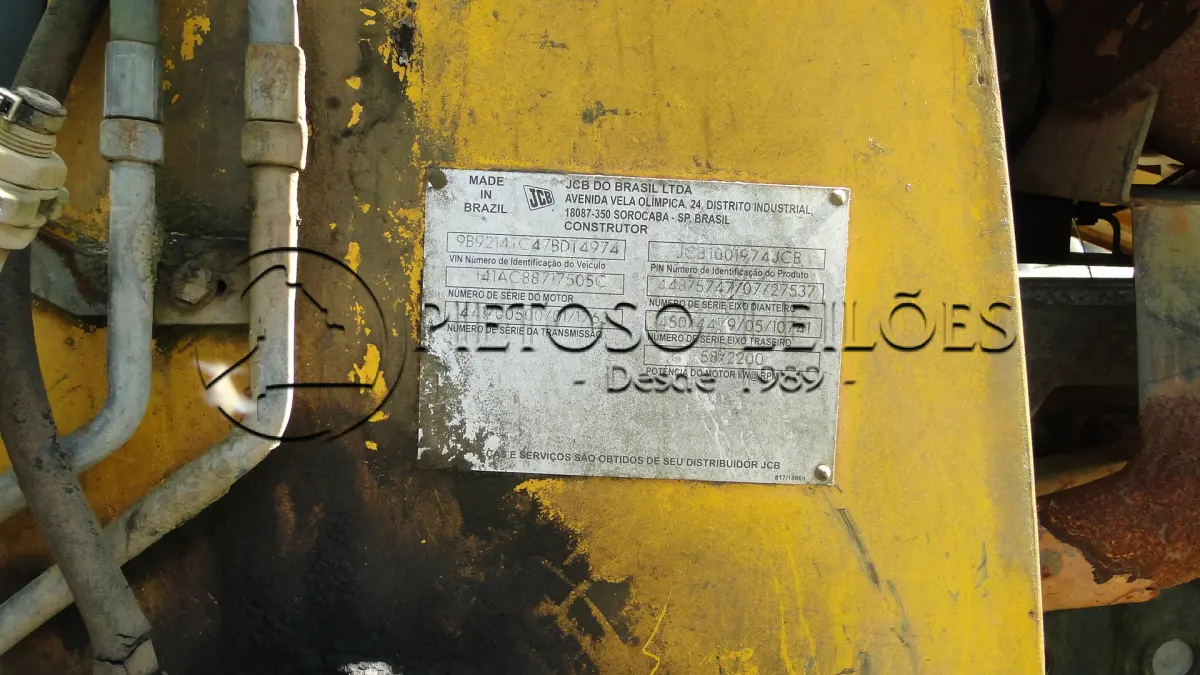 LOTE 022 - RETROESCAVADEIRA JCB 214 E, SÉRIE JCB1001974JCB.